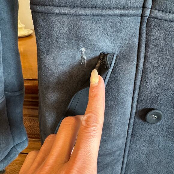 Matchless London Black Blue Suede Shearling Coat NWT Retail $3,900 L - Picture 11 of 14